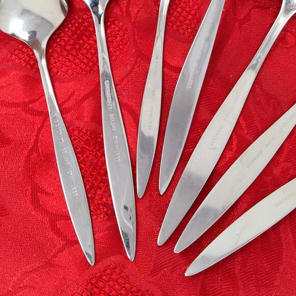 7X Serving Set Oneida Oneidacraft Deluxe Stainless Wintersong Spoons Ladle - Picture 8 of 11